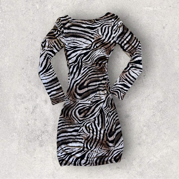B Smart Zebra Print Dress Women Size 4 - Picture 2 of 11